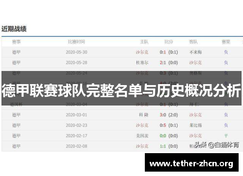 德甲联赛球队完整名单与历史概况分析